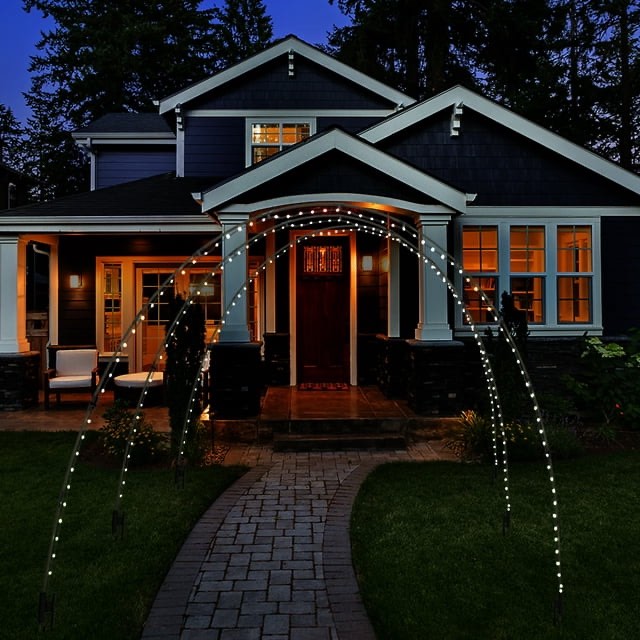 Stephan Roberts Pack of 3 LED Light Arch Set for Holidays, Weddings, Yard Decor, Customizable & Reusable