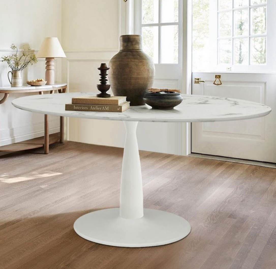 ((incomplete pedestal base only ))Harris 59'' Artificial Top Oval Dining Table C-FU05086 