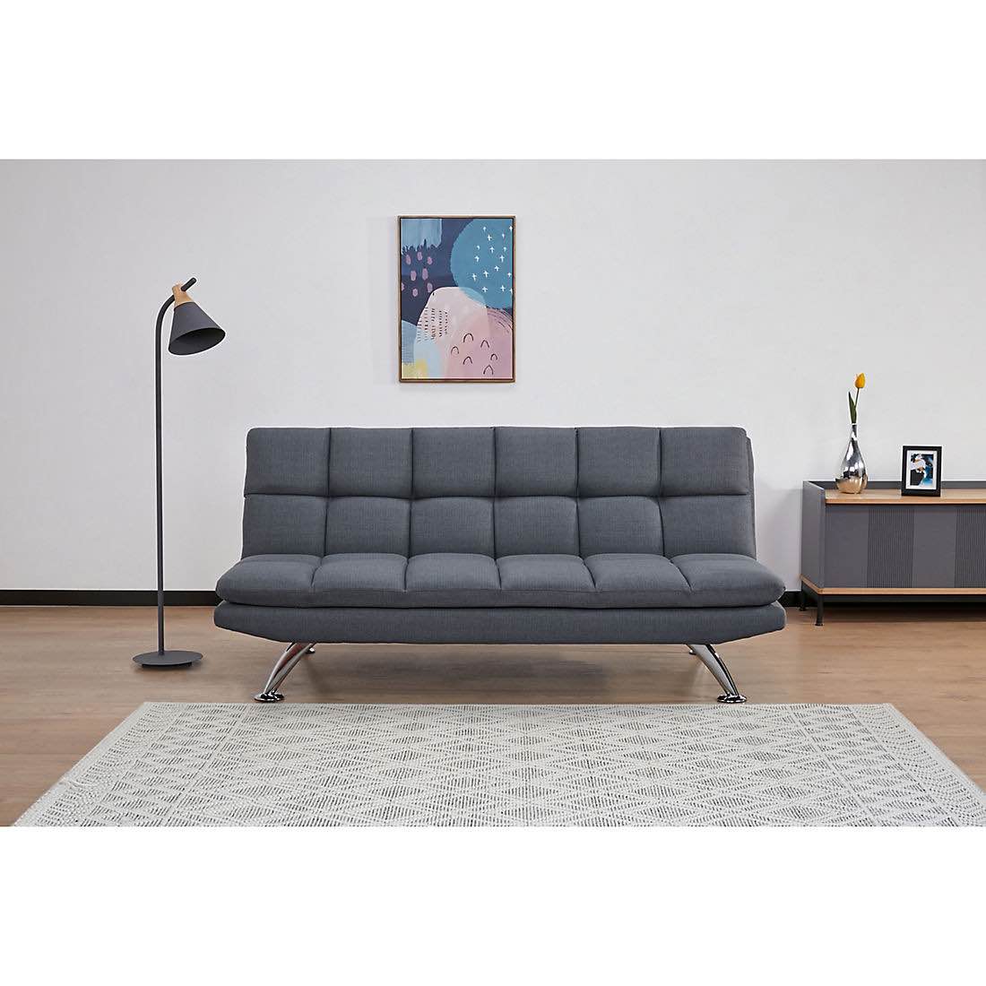 Addyson fabric Sofa Bed with adjustable arms, gray 
