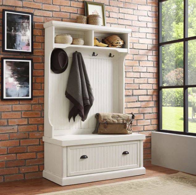 CROSLEY FURNITURE HALL TREE DISTRESSED CF6006-WH
