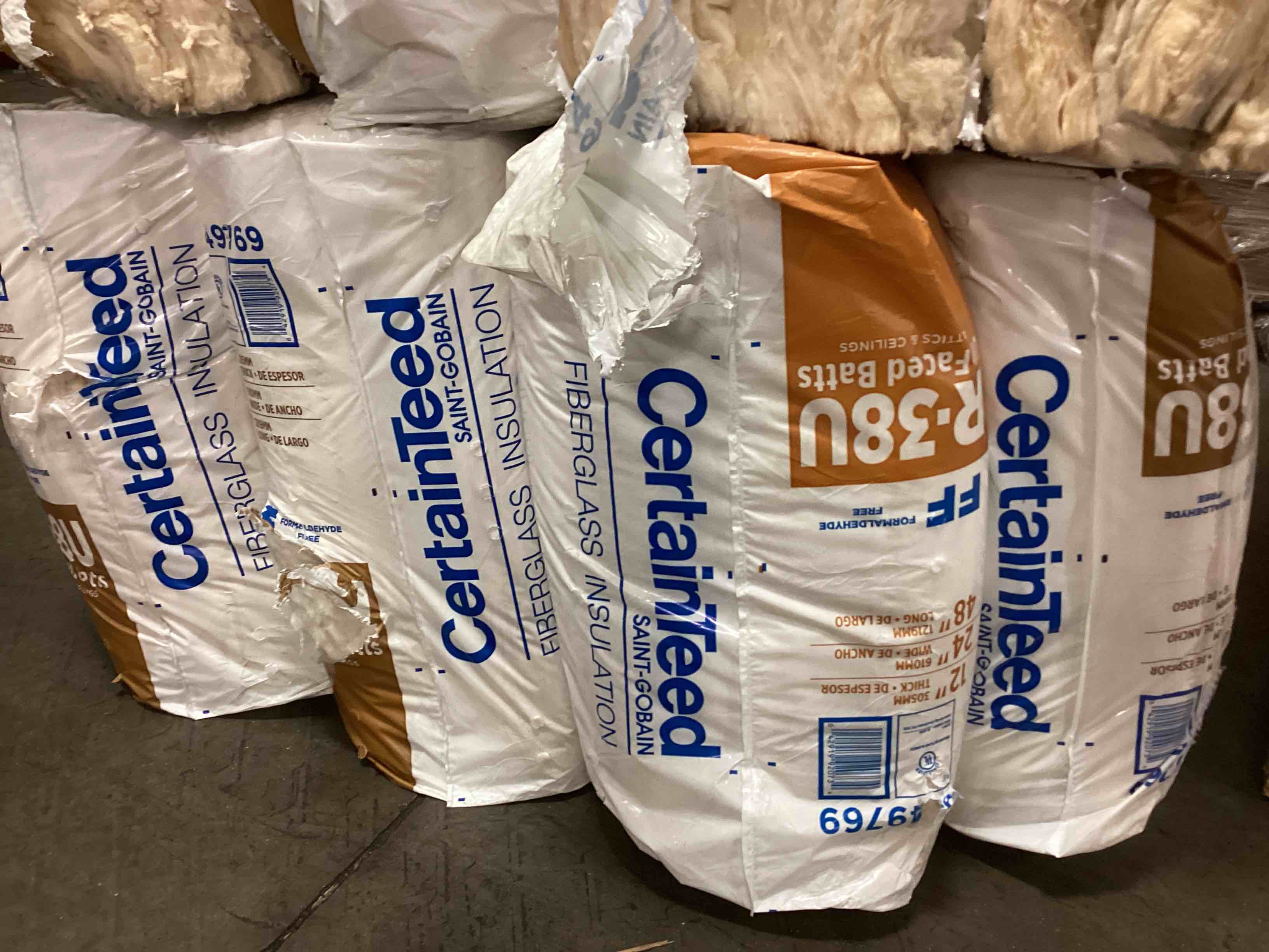 4 batts r38 24” unfaced insulation your bid per batt