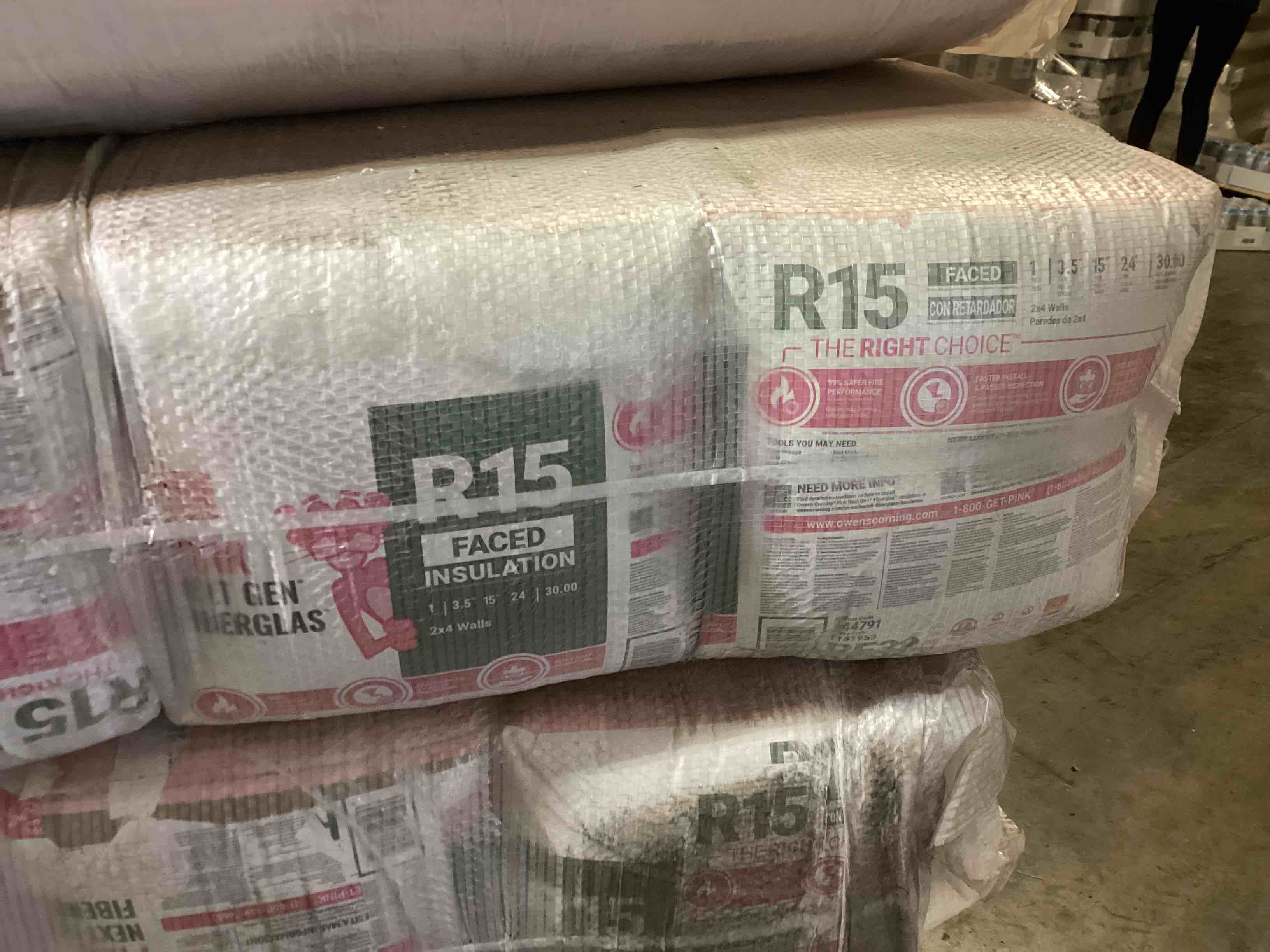 12 rolls r15 15” faced insulation your bid per roll