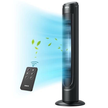 Dreo Tower Fan for Home 40 Inch 90° Oscillating Bladeless Fan with Remote 5 Speeds 4 Modes 12H Timer LED Display with Touch Control Quiet Floor