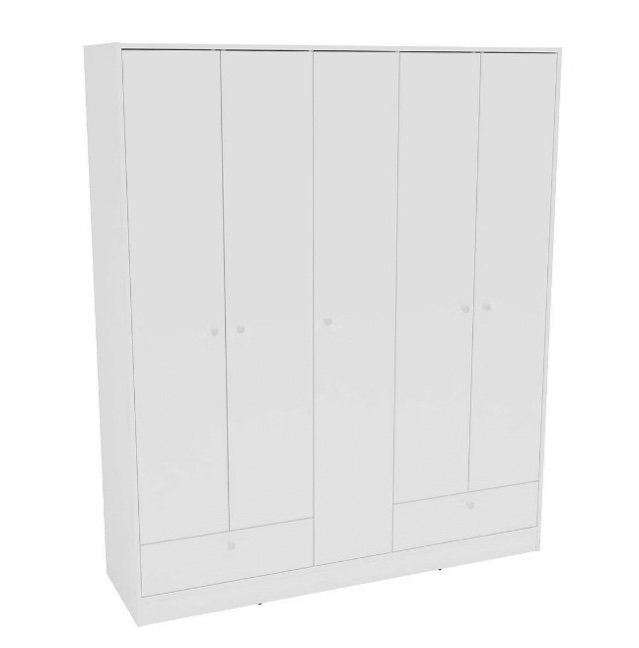 Denmark 5 Door 2 Drawer Wardrobe - Polifurniture