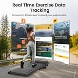 X GEEMAX Walking Pad with 10% Incline, Under Desk Treadmill with ZWIFT KINOMAP APP, 2.5HP Portable Walking Treadmill Quiet for Home/Office, 300lbs Weight Capacity, Remote Control LED Display