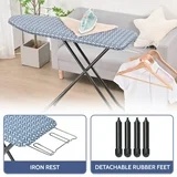 TOOLF Ironing Board, Iron Board with Heat Resistant Cover & Iron Rest, 7 Height Adjustable, 43x13 in, Blue