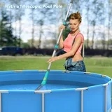 Efurden Handheld Pool Vacuum, Cordless Pool Vacuum with Running Time up to 60-Minutes for Small Above Ground Pools, Hot Tubs and Spas (Green