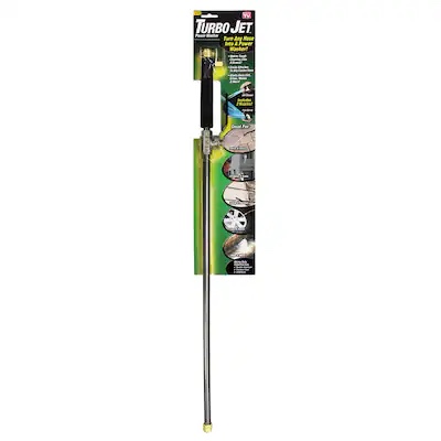 Turbo Jet Rear Trigger Adjustable Spray Garden Hose Nozzle - Turn Your Hose into a Power Washer - Easy Attachment - 2 Patterns