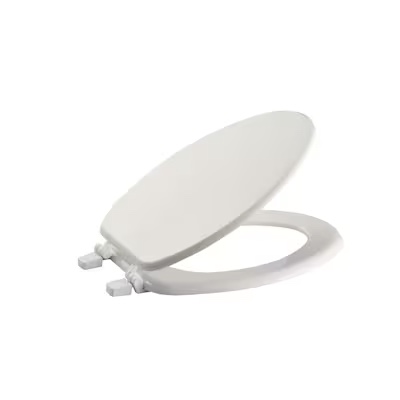 Project Source Wood White Elongated Toilet Seat
