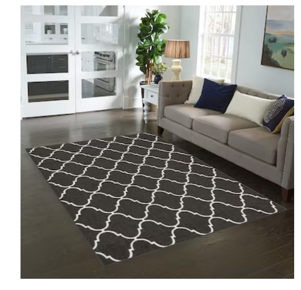 Style Selections 5 X 7 (ft) Gray Indoor Trellis Area Rug