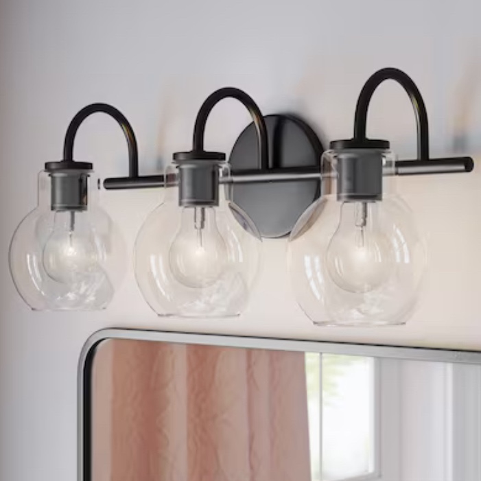 Quoizel Melbourne 20-in 3-Light Matte Black Transitional Vanity Light