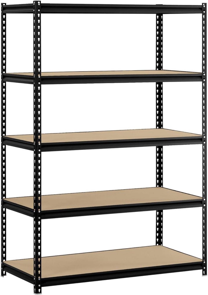 Wall Systems and Cabinets: Edsal Garage Shelving 48 in. W x 72 in. H x 24 in. D Steel Commercial Shelving Unit Black UR-245WGB