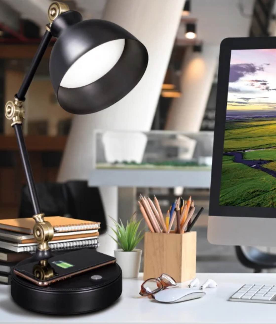 OttLite Wireless Charging LED Desk Lamp