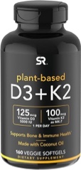 Sports Research D3 + K2 160 Veggie Softgels