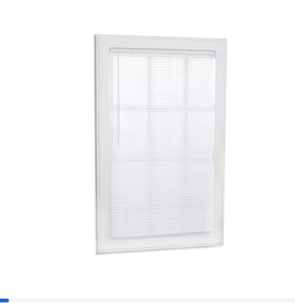 Project Source Light Filtering 1-in Slat Width 23-in x 42-in Cordless White Vinyl Light Filtering Mini-blinds