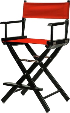 Casual Home 24" Director's Chair Black Frame-with red Canvas, Counter Height