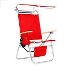17 Inches High Seat Big Tycoon Aluminum Beach Chair with Canopy