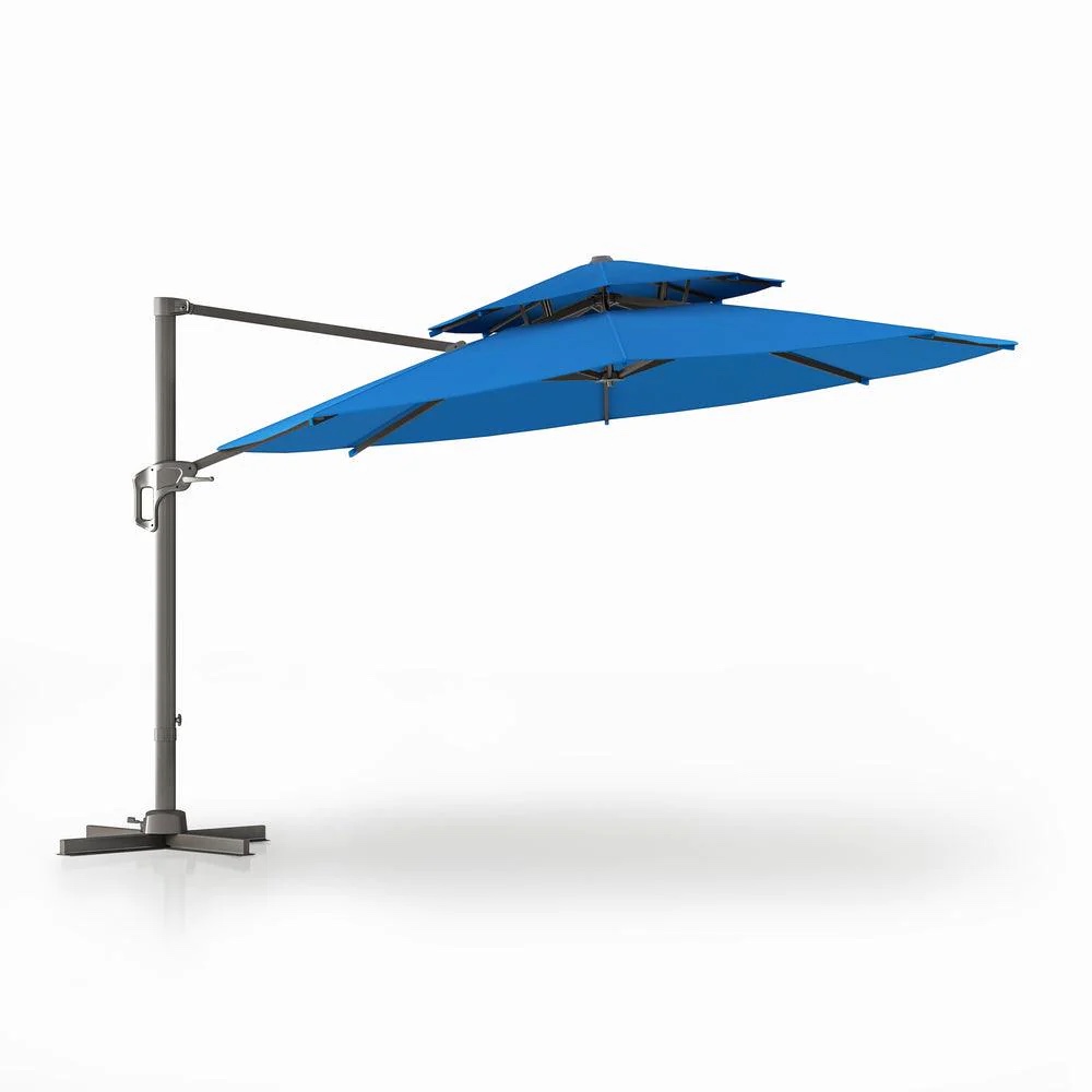 bluu  12 ft led offset cantilever umbrella 