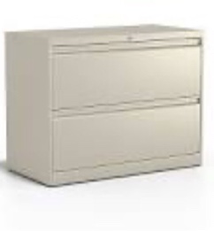 Staples Commercial 2 File Drawers Lateral File Cabinet, Locking, Putty/Beige, Letter/Legal, 36"W (20052D)