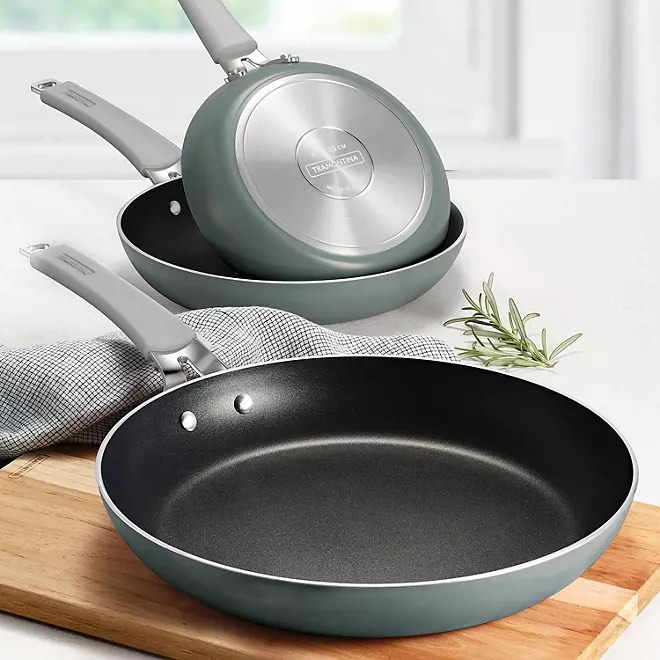 Tramontina 3-Piece Nonstick Fry Pan Set (Sea Salt)