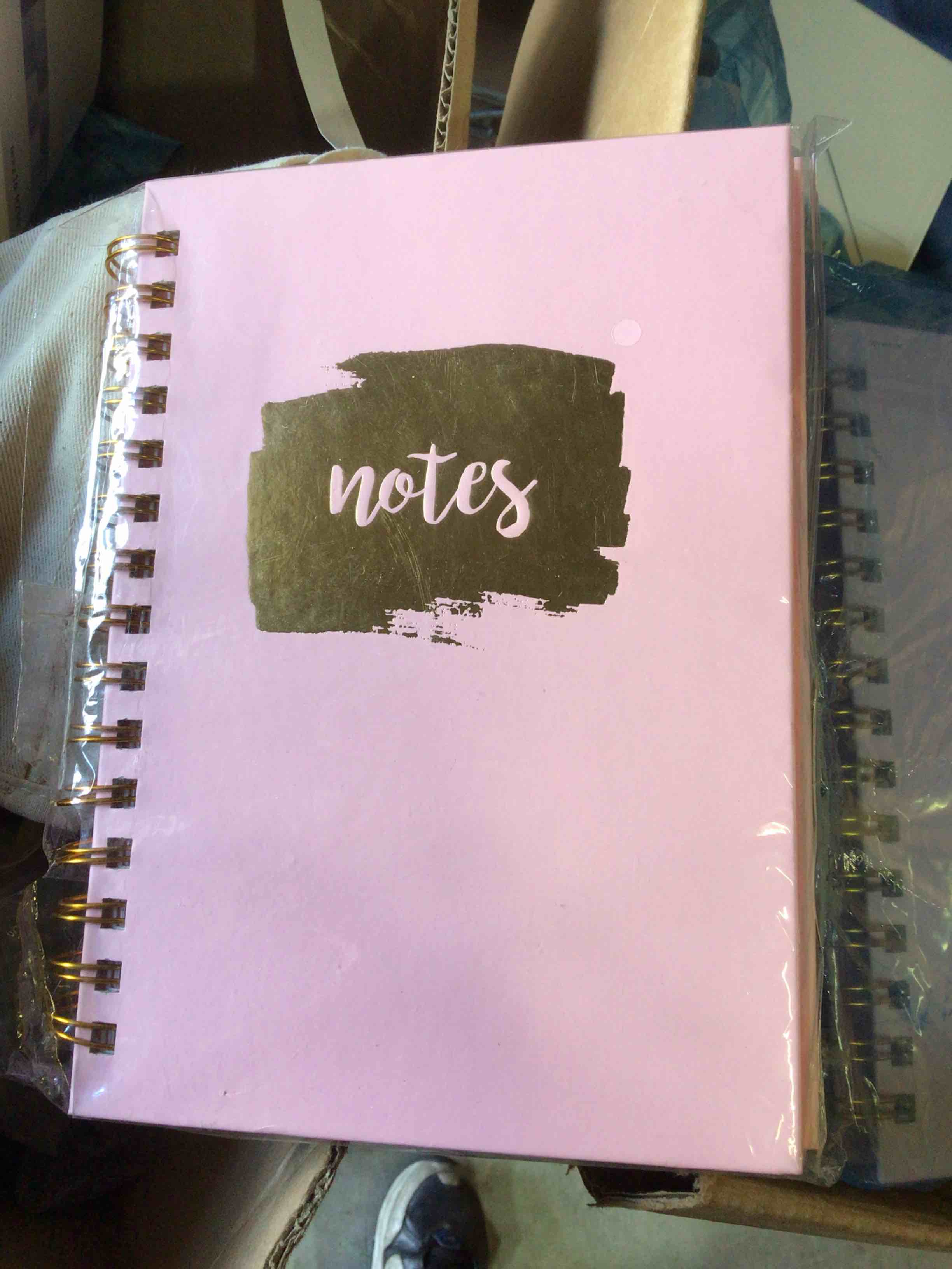 8-inch Spiral Notebook In Pink And Gold