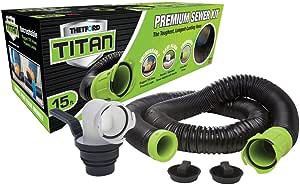 TITAN 17853 15ft 15-Foot Premium RV Sewer Hose Kit-Thetford-17853, Black/Green