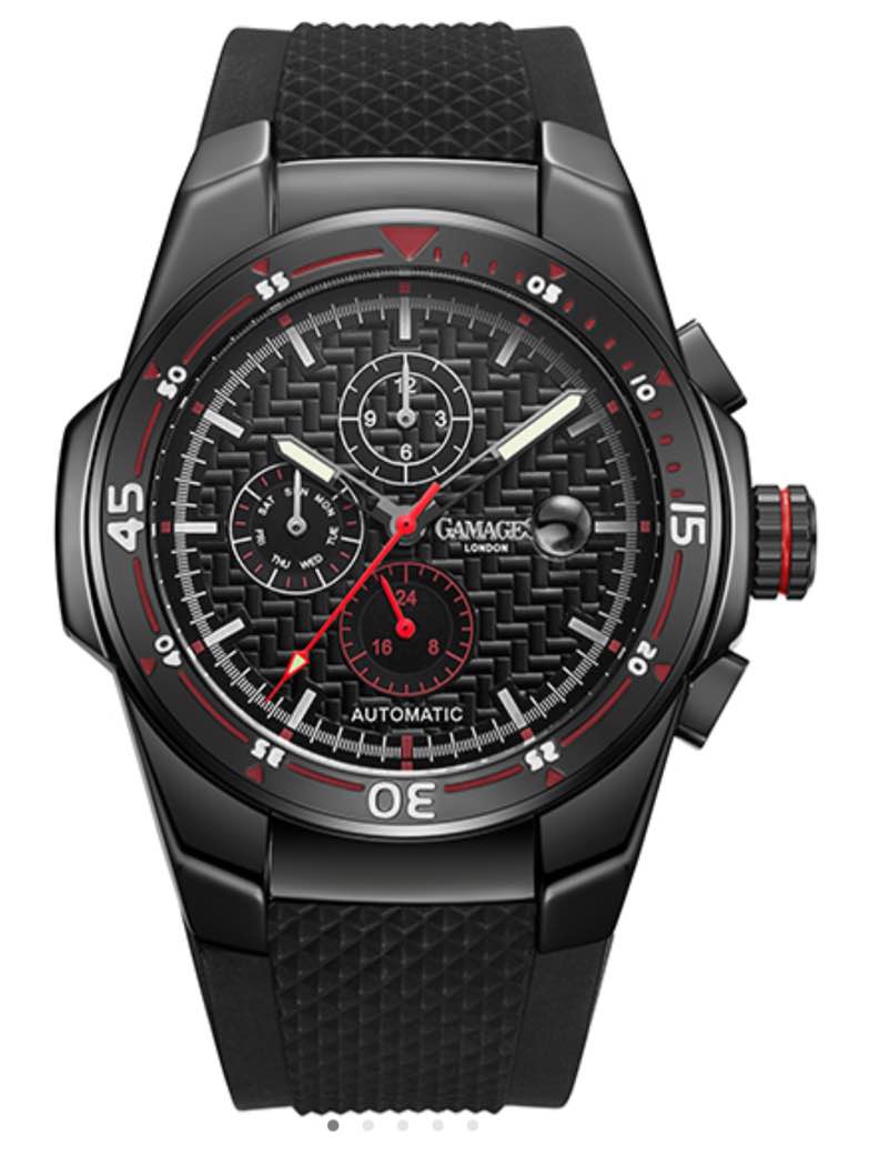 GAMAGES OF LONDON Limited Edition Hand Assembled Virtuo Automatic Movement Silicone Strap Watch in Black