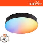 Lakeshore 13 in. Light Matte Black Color Changing and Adjustable CCT Integrated LED Flush Mount Powered by Hubspace