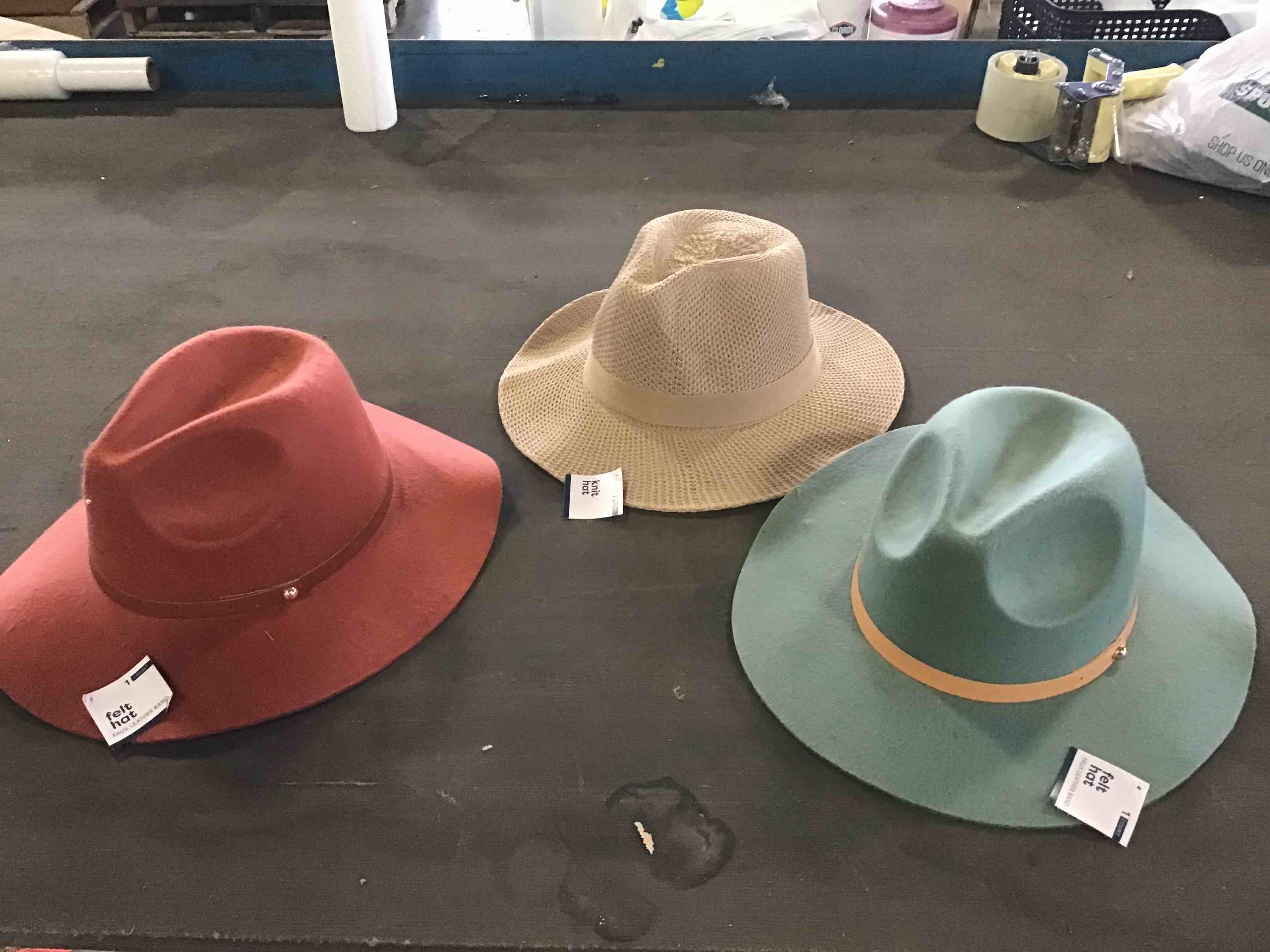 Bullseye Playground Felt/Knit Hat, Rust, Green, Brown 12 pieces different colors 