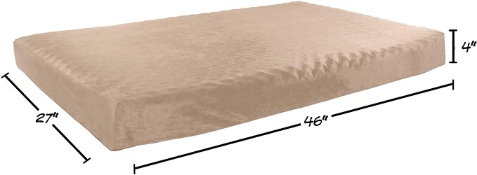 Memory Foam Dog Bed Collection– 2-Layer Orthopedic Dog Bed with Machine Washable Cover - Dog Bed for Large Dogs up to 95lbs by PETMAKER (Tan)