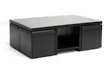 (box 2 of 3) Wholesale Interiors CT-1190-CTS-1190-CTN2 Baxton Studio Prescott Modern Table & Stool Set with Hidden Storage