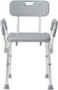 Medline Shower Chair with Back and Padded Arms, Bath Seat with Removable Back, Supports up to 350 lbs, Gray