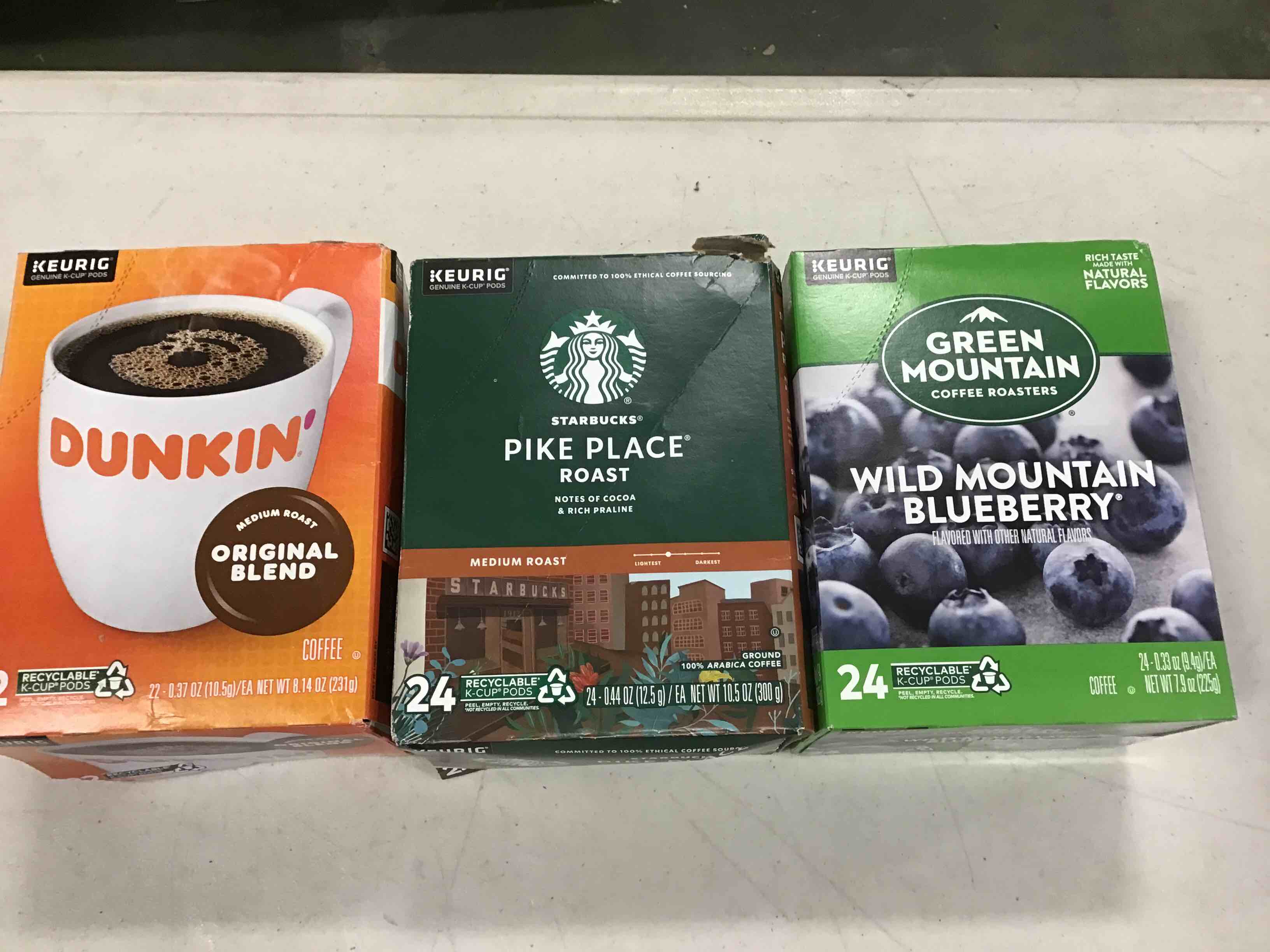 Assorted by Cafe Dunkin, Starbucks Green Mountain ((Expiration dates vary)) 3 Case Pack 24 Count Per Box 