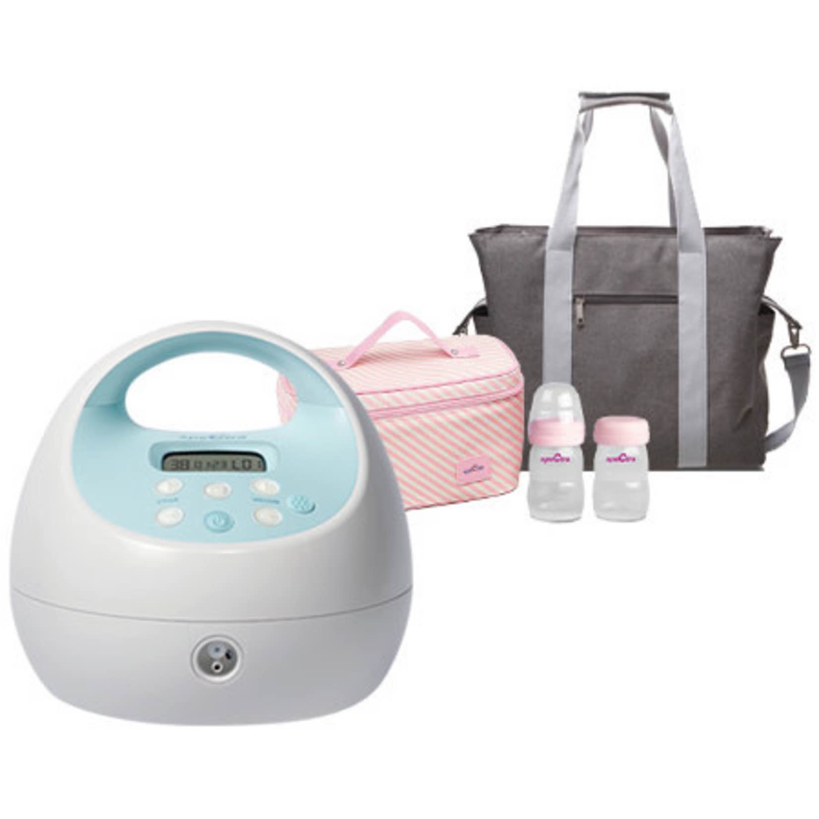 Spectra S1 Plus Portable & Rechargeable Electric Breast Pump with Tote, Bottles and Cooler Bundle