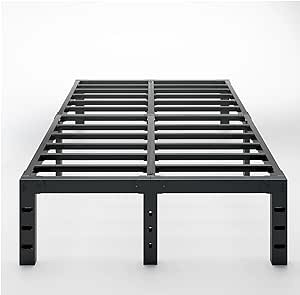 Queen Size Bed Frame,Metal Platform Bed Frame-Steel Slat Support
