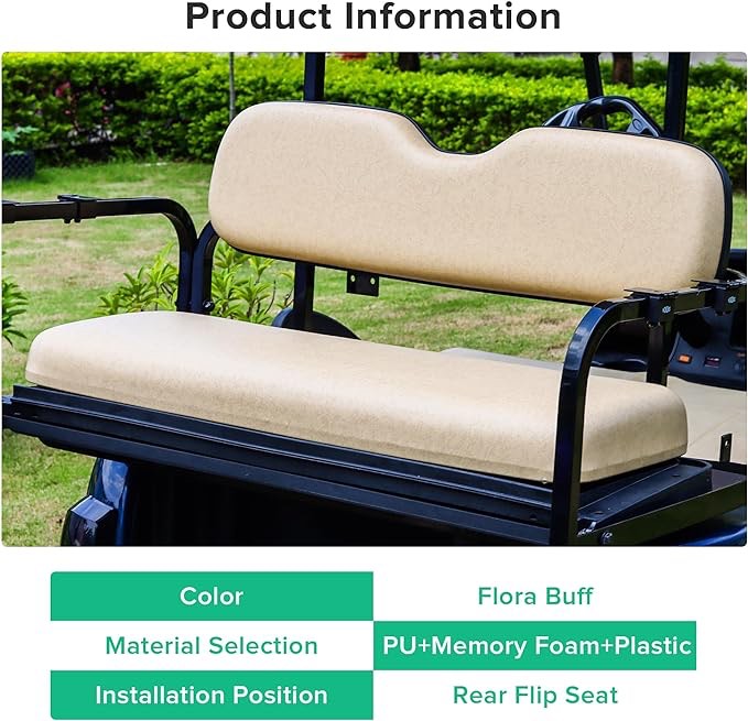 Replacement Seat Cushion for ???????? ???????? ???????? ????????, Golf Cart Back Flip Seat Replacement Cushion Fits for Most of EZGO, Club Car, Yamaha Carts Flip Rear Seats