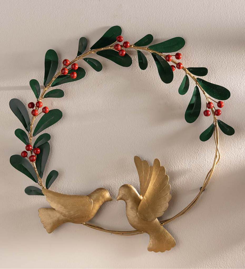 Metal Dove And Olive Branch Wreath V7604