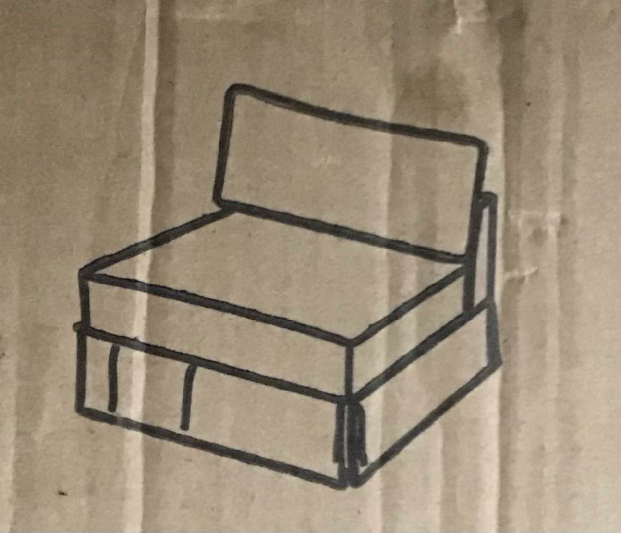 ARMLESS CHAIR - GRAY (D95841-A)