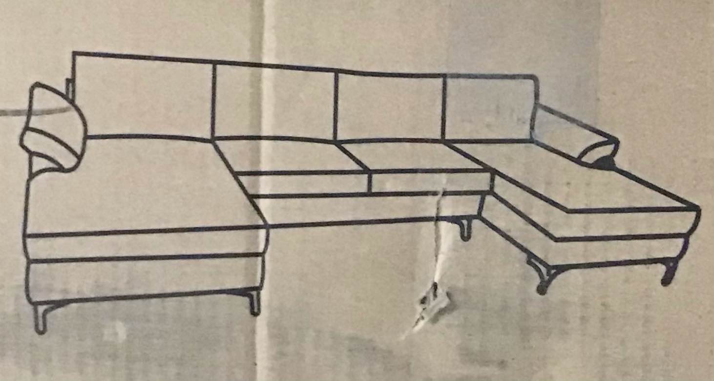 VELVET SOFA DARK GREY (Item no. EXP205) (incomplete only box 1 of 3)