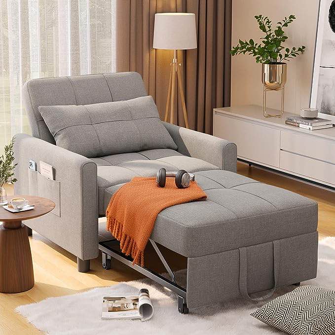 SOFA CHAIR - DARK GRAY (X200012DG-A1) (INCOMPLETE ONLY BOX 1 OF 2) (similar to the picture)