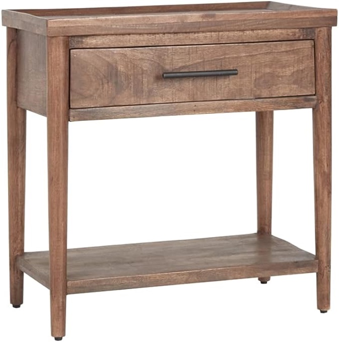 Ciaria Transitional Mango Wood End Table in Medium Brown