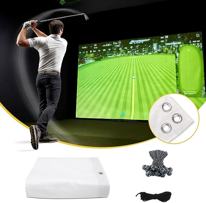 amazgolf Golf Simulator Impact Screen?Sizes Range from 21 inches to 157 inches? for Golf Training, Indoor Golf Simulators for Home, Ultra Clear Washable Golf Impact Screen for Indoor Golf Practice