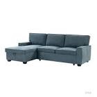 Celadon Pull Out Sleeper Sofa & Chaise Blue (Incomplete, Box 1 Of 2 Only)