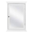 FCH Mirrored Bathroom Cabinet Wall Mount Storage Cabinet Single Doors Medicine Cabinet White