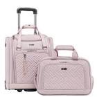 Coolife Luggage Carry On Luggage Underseat Luggage Suitcase Softside Wheeled Luggage Lightweight Rolling Travel Bag Underseater (Pink, Carry-On 16-Inch)