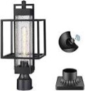 Osimir Dusk to Dawn Outdoor Post Lights, Large Exterior Lamp Post Light Fixture with Pier Mount Base, Black Cast Aluminum, OS-3008