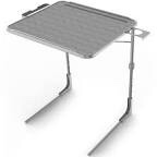 Table Mate XL TV Tray Table - Folding TV Dinner Table, Couch Table Trays for Eating Snack Food, Stowaway Laptop Stand, Portable Bed Dinner Tray - Adjustable TV Table with 4 Set Angles, Silver