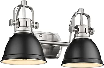 Emliviar 2-Light Vanity Lights, Modern Bathroom Light Fixture with Metal Shade, Brushed Nickel Finish, 4054-2W BN