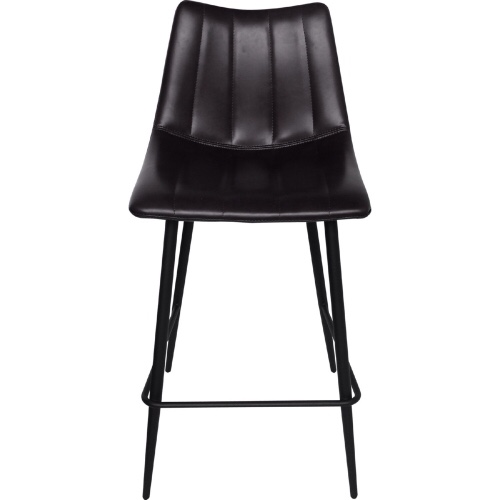 Alibi Counter Stool in Black Leatherette (Set of 2) by Moe's (UU-1002-02)