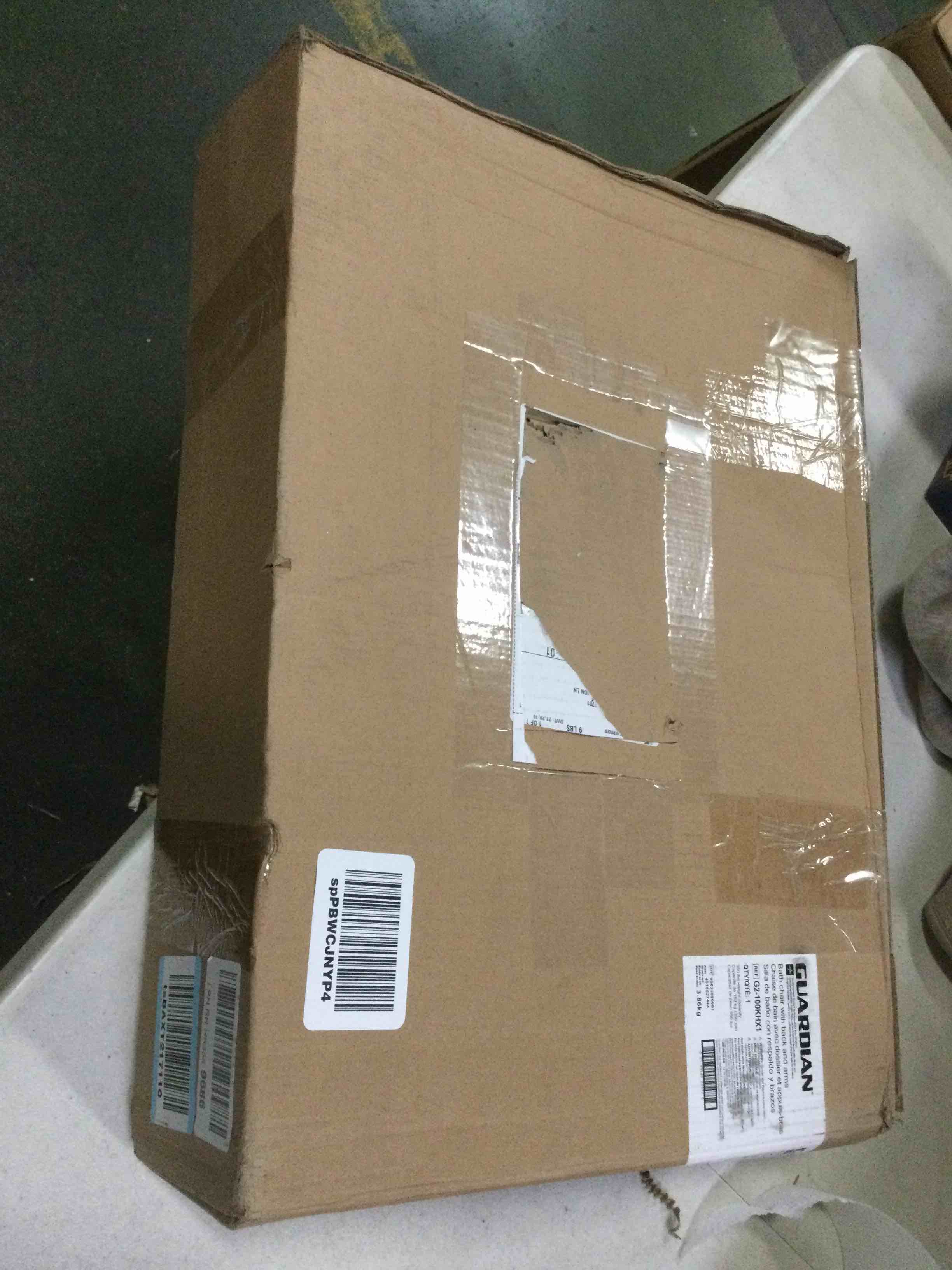 Medline Shower Chair with Back and Padded Arms, Bath Seat with Removable Back, Supports up to 350 lbs, Gray